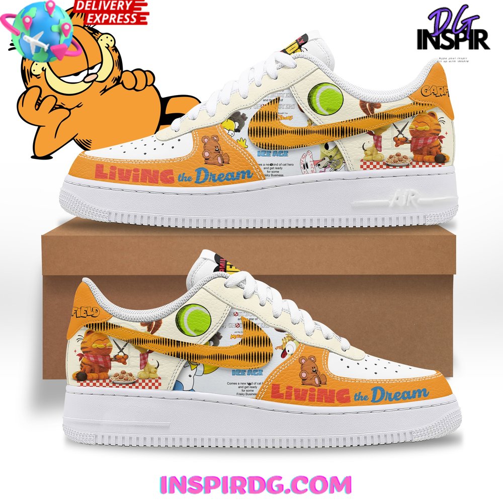 Ideafootwear Garfield Living The Dream Air Low-Top Sneakers Shoes For Men And Women 1