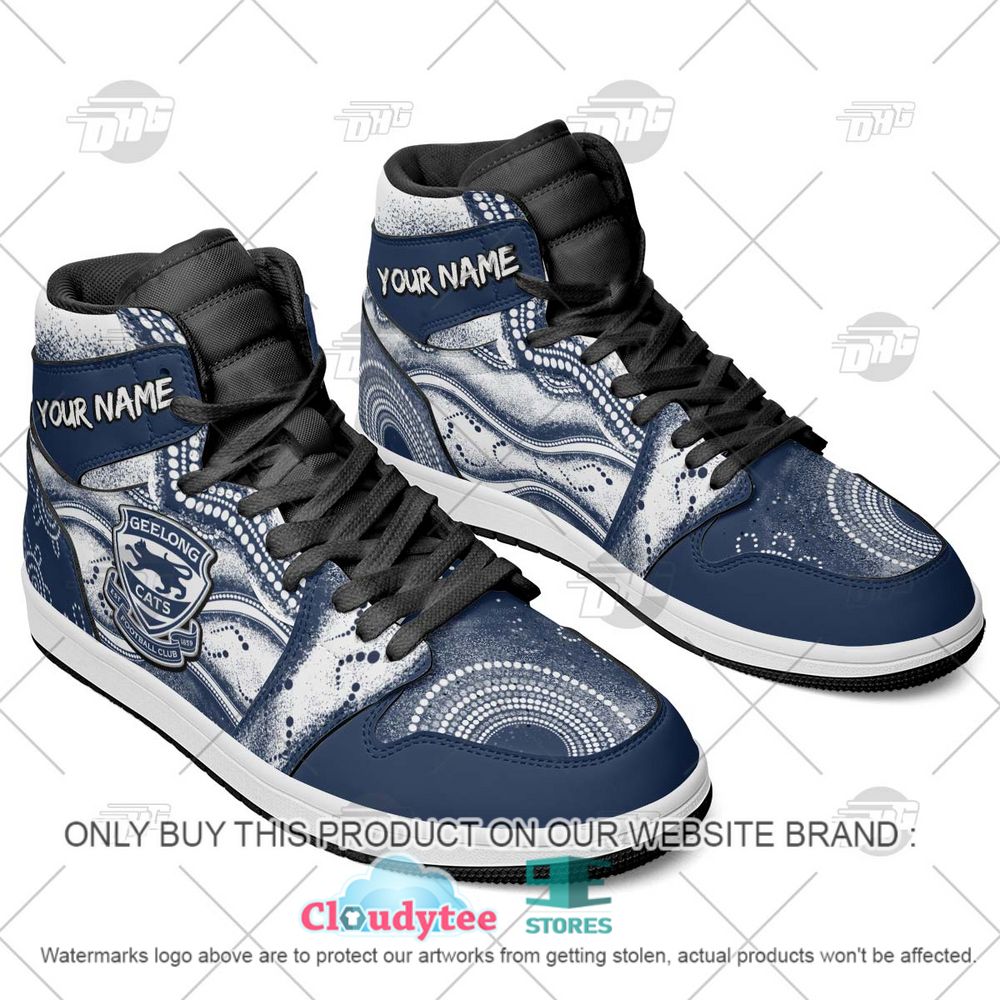 Ideafootwear Geelong Cats AFL AJ1 High Sneakers Shoes For Men And Women 3