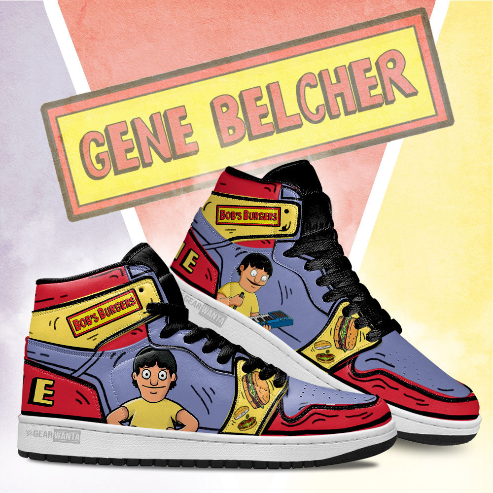 Ideafootwear Gene Bob's Burger AJ1 High Sneakers Shoes For Men And Women 1
