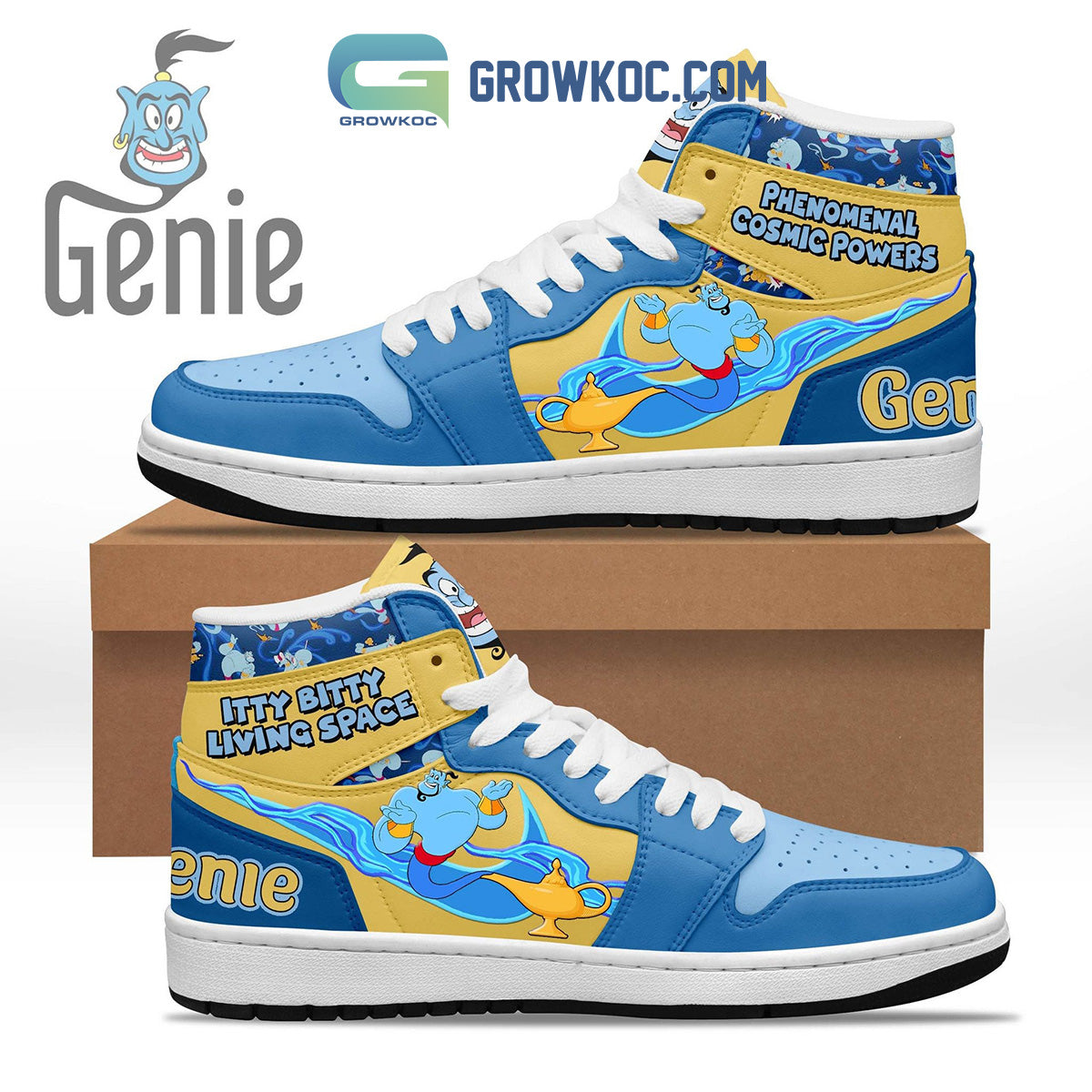 Ideafootwear Genie Disney AJ1 High Sneakers Shoes For Men And Women 1