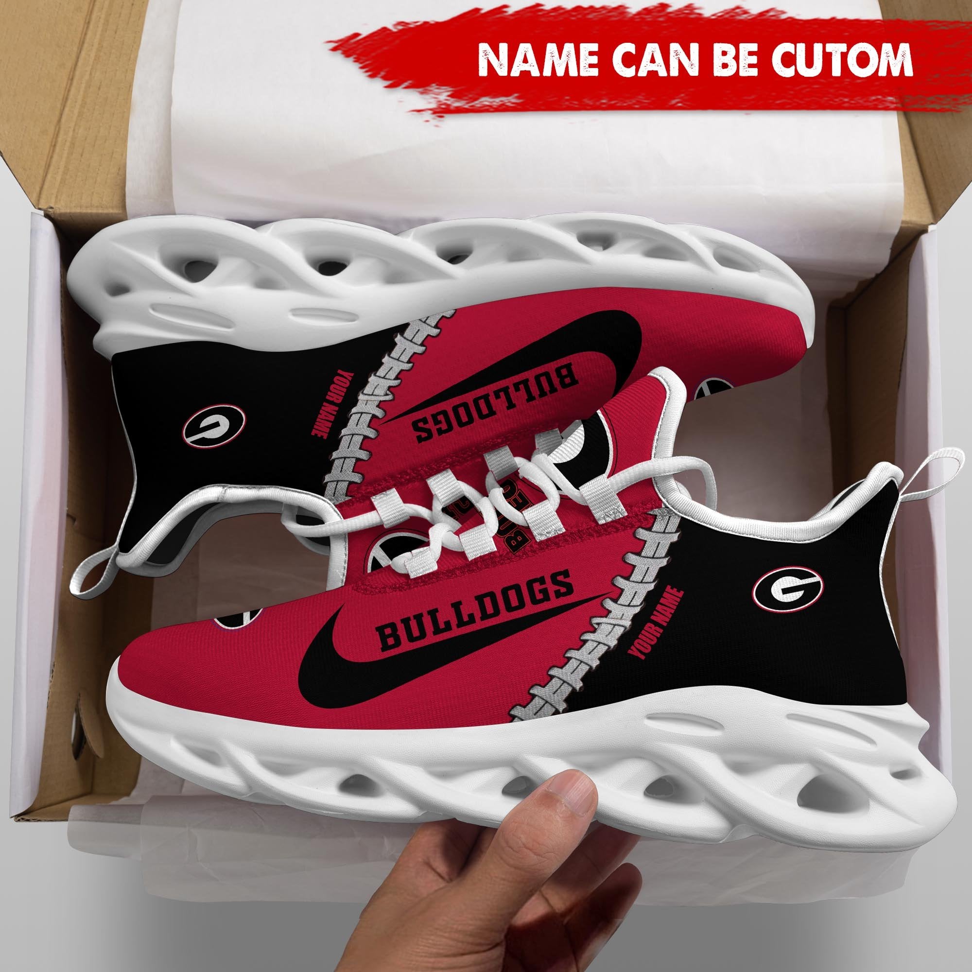 Ideafootwear Georgia Bulldogs Max Soul Shoes Sneakers For Men And Women 2