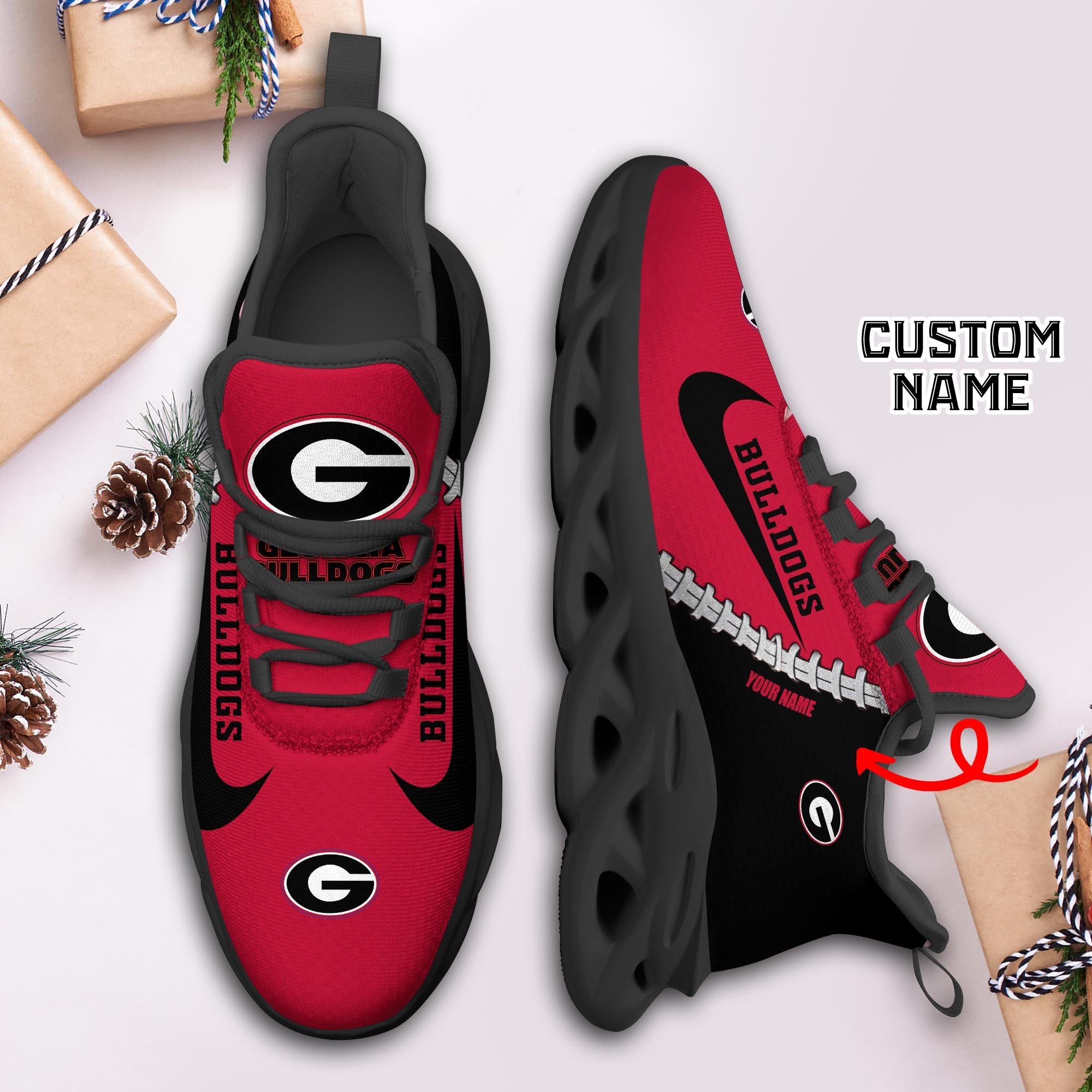 Ideafootwear Georgia Bulldogs Max Soul Shoes Sneakers For Men And Women 2