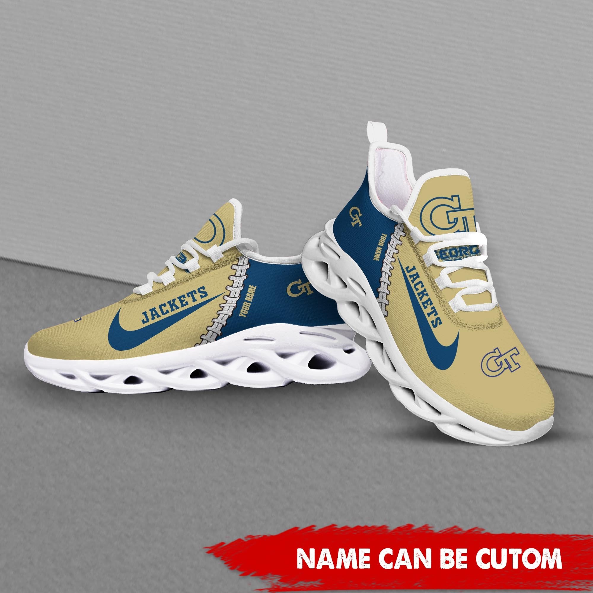 Ideafootwear Georgia Tech Yellow Jackets Max Soul Shoes Sneakers For Men And Women 1