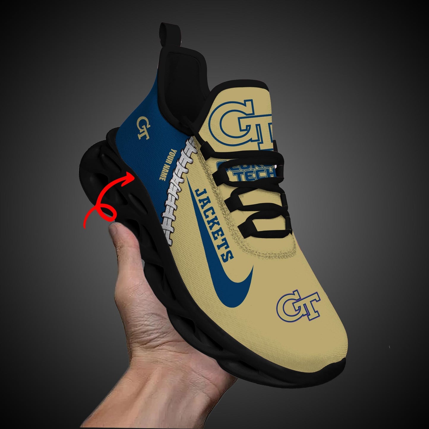 Ideafootwear Georgia Tech Yellow Jackets Max Soul Shoes Sneakers For Men And Women 1