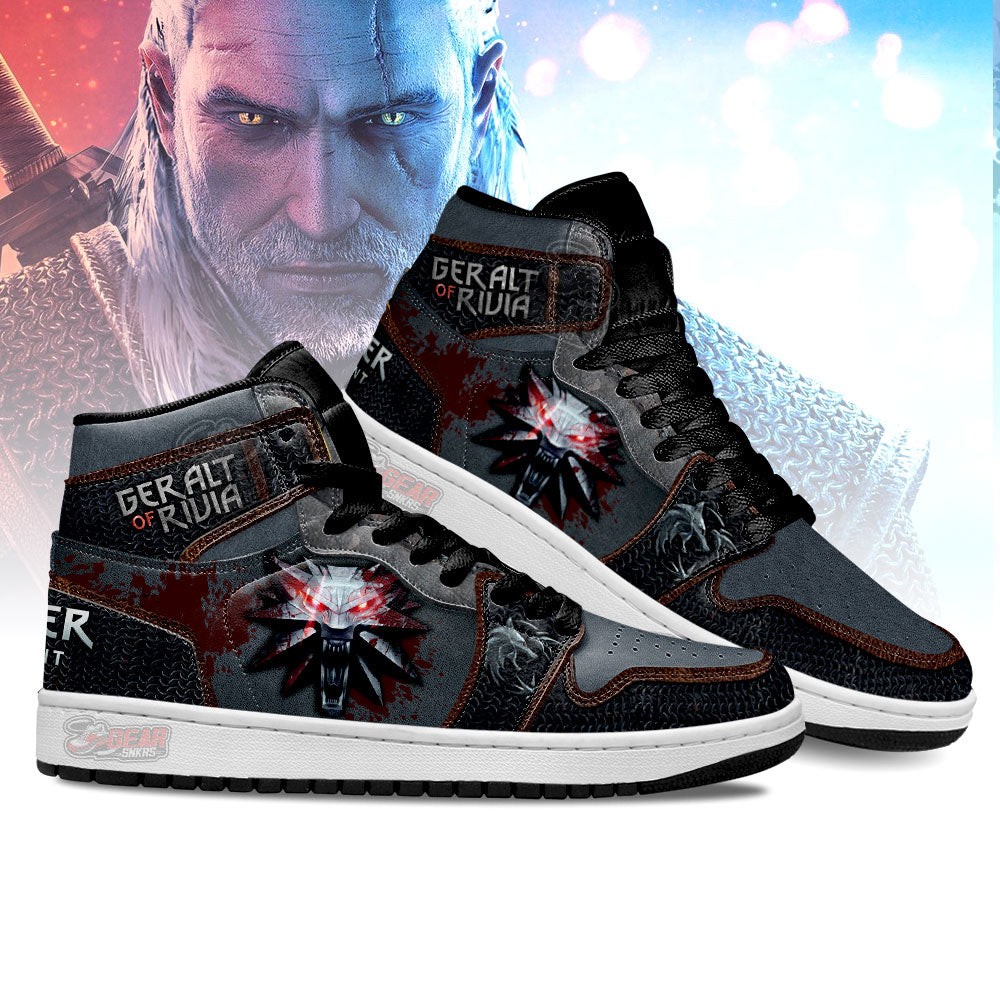 Ideafootwear Geralt of Rivia Symbol The Witcher AJ1 High Sneakers Shoes For Men And Women 1