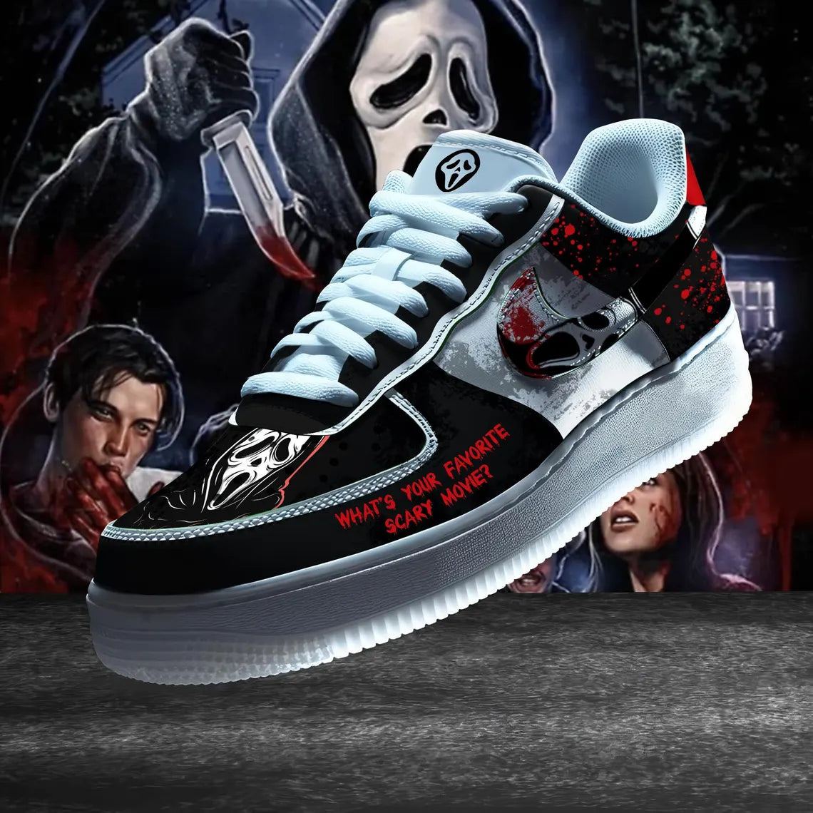 Ideafootwear Ghost Face Air Low-Top Sneakers Shoes For Men And Women 2