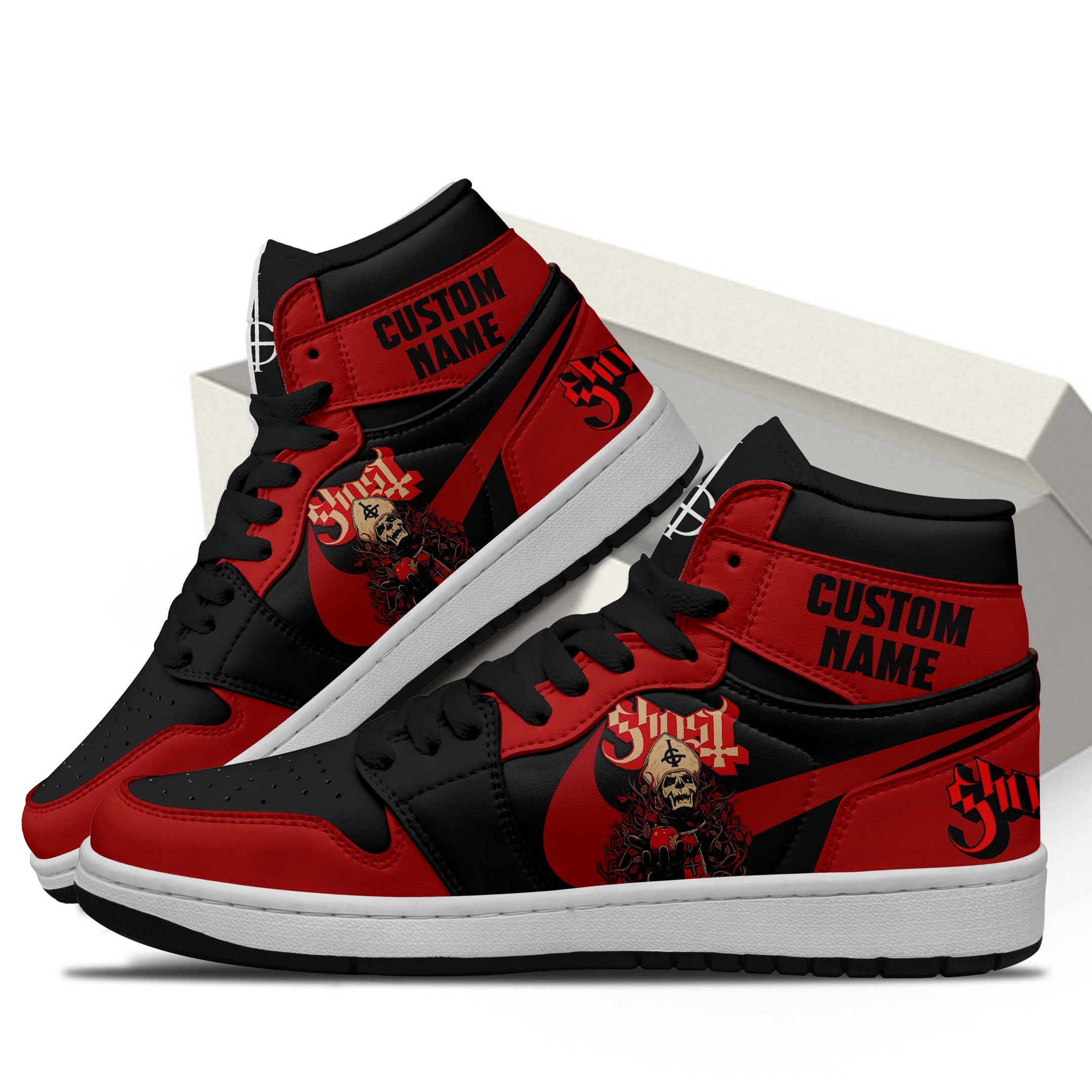 Ideafootwear Ghost AJ1 High Sneakers Shoes For Men And Women 6