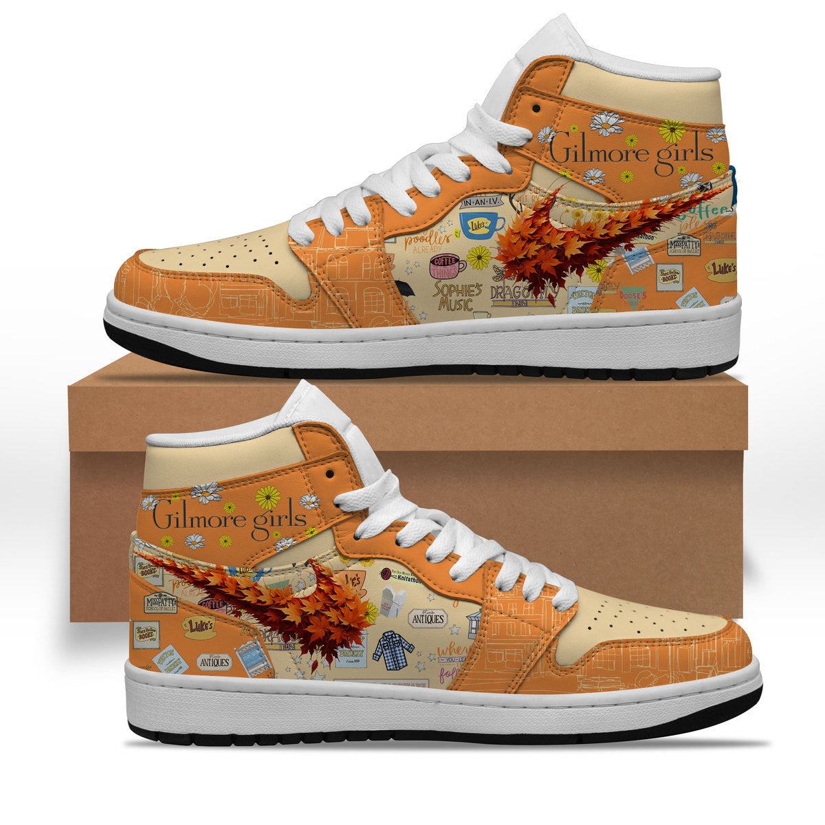 Ideafootwear Gilmore Girls AJ1 High Sneakers Shoes For Men And Women 1