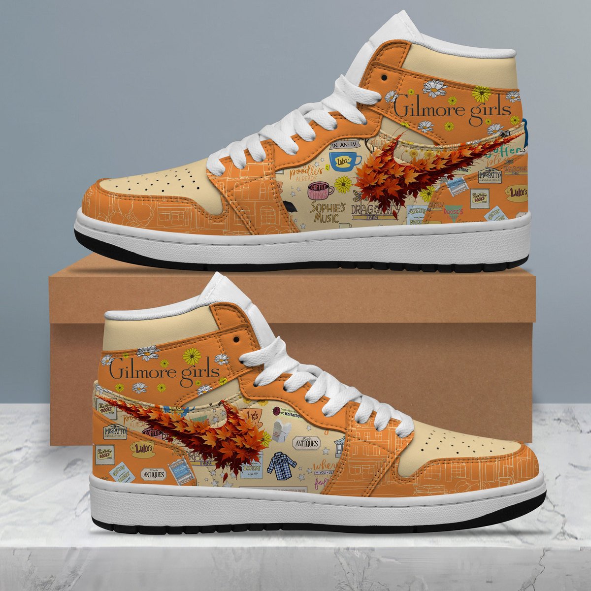 Ideafootwear Gilmore Girls AJ1 High Sneakers Shoes For Men And Women 1