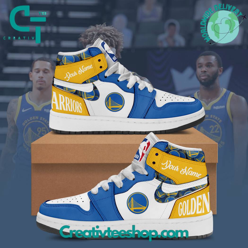 Ideafootwear Golden State Warriors AJ1 High Sneakers Shoes For Men And Women 2