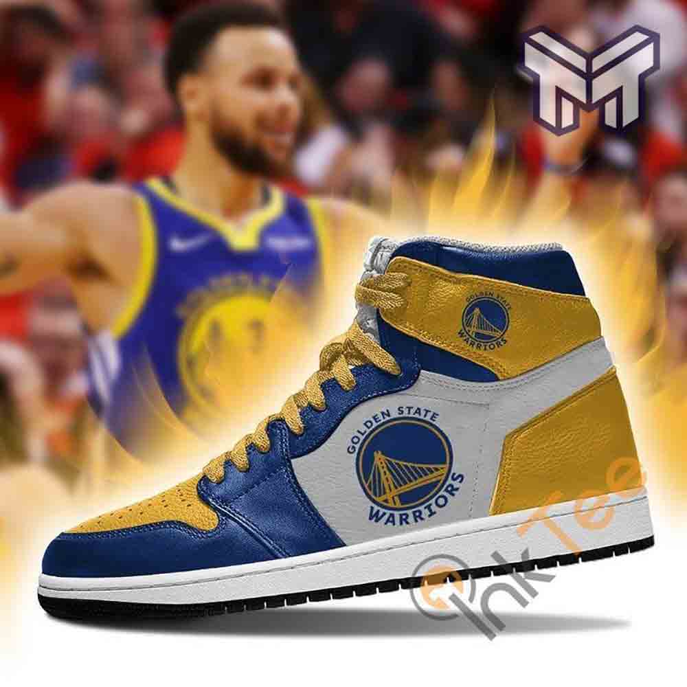 Ideafootwear Golden State Warriors AJ1 High Sneakers Shoes For Men And Women 4