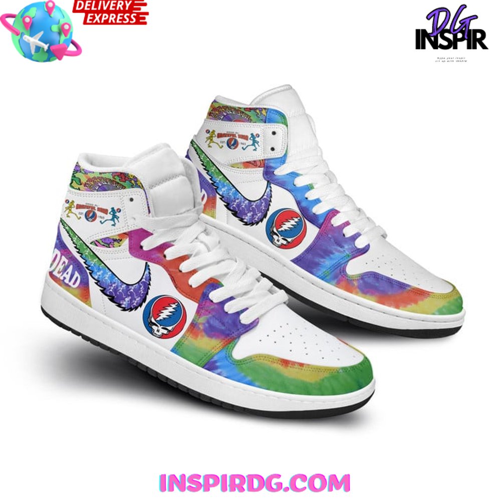 Ideafootwear Grateful Dead AJ1 High Sneakers Shoes For Men And Women 8
