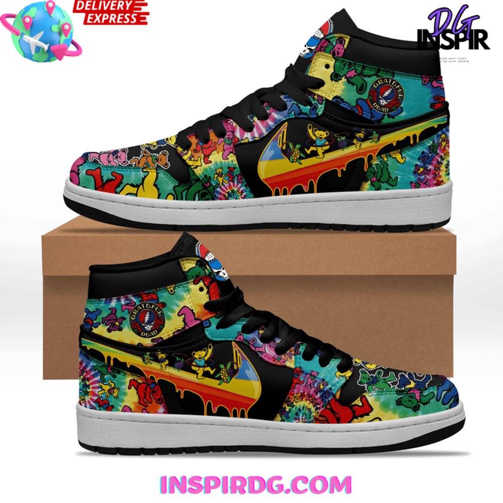 Ideafootwear Grateful Dead AJ1 High Sneakers Shoes For Men And Women 11