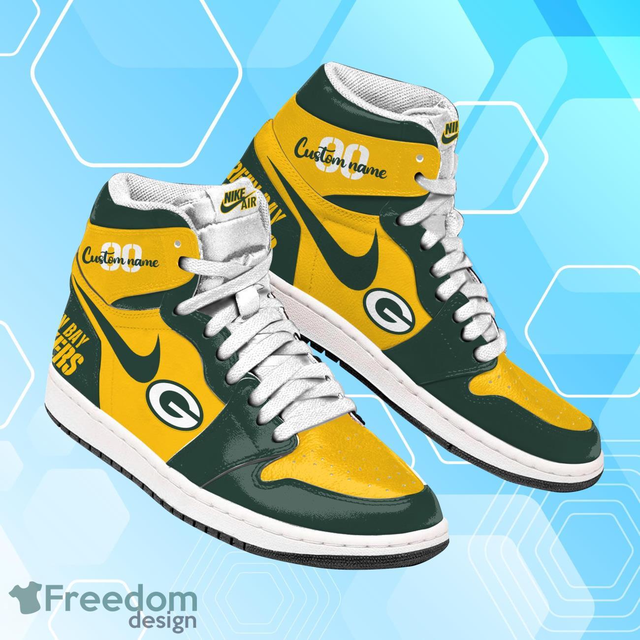 Ideafootwear Green Bay Packers AJ1 High Sneakers Shoes For Men And Women 3