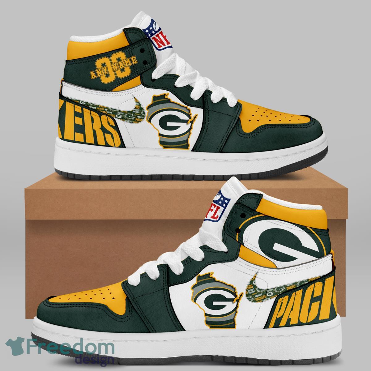 Ideafootwear Green Bay Packers AJ1 High Sneakers Shoes For Men And Women 1