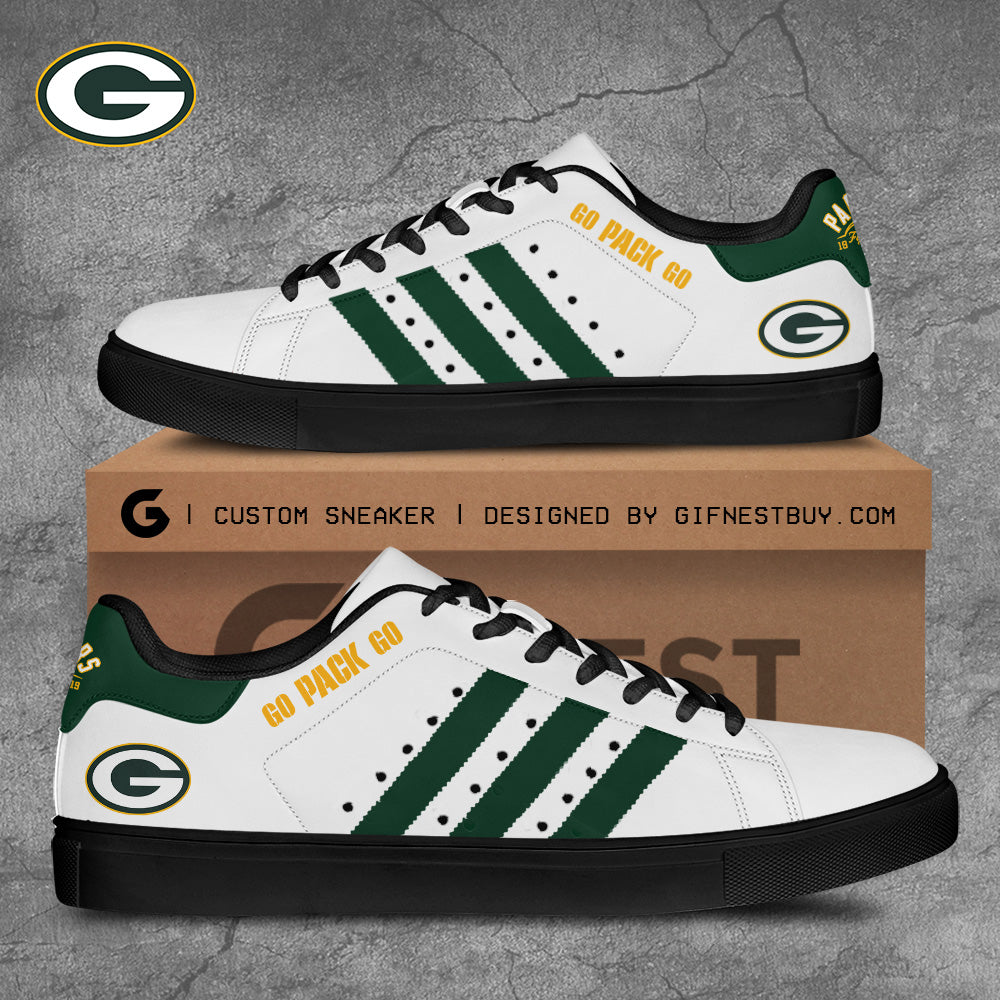 Ideafootwear Green Bay Packers Skate Stan Shoes Sneakes For Men And Women 1