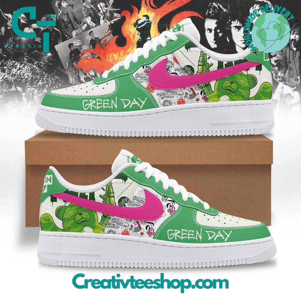 Ideafootwear Green Day Band Air Low-Top Sneakers Shoes For Men And Women 1