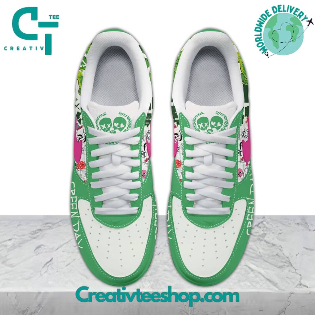 Ideafootwear Green Day Band Air Low-Top Sneakers Shoes For Men And Women 1