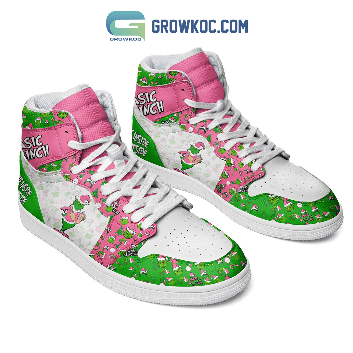 Ideafootwear Grinch AJ1 High Sneakers Shoes For Men And Women 3