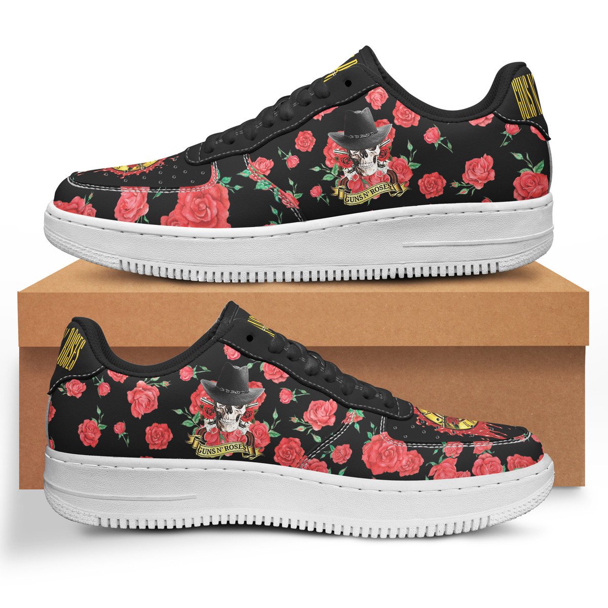 Ideafootwear Guns N' Roses AJ1 High Sneakers Shoes For Men And Women 8