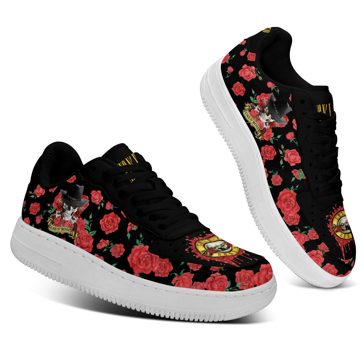 Ideafootwear Guns N' Roses AJ1 High Sneakers Shoes For Men And Women 8