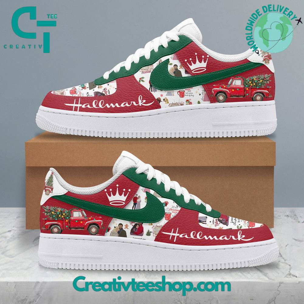 Ideafootwear Hallmark Christmas Air Low-Top Sneakers Shoes For Men And Women 1