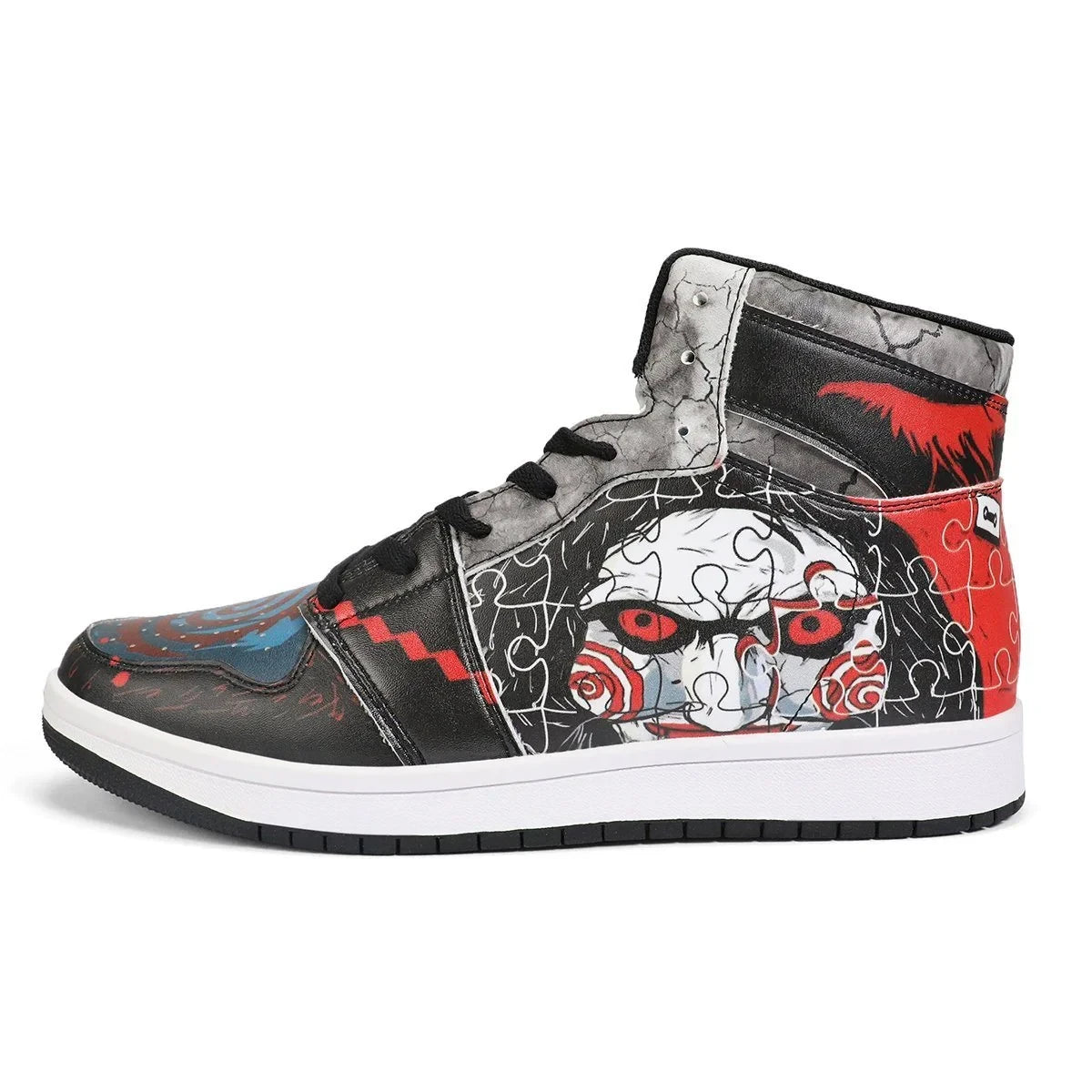 Ideafootwear Halloween Jigsaw AJ1 High Sneakers Shoes For Men And Women 1
