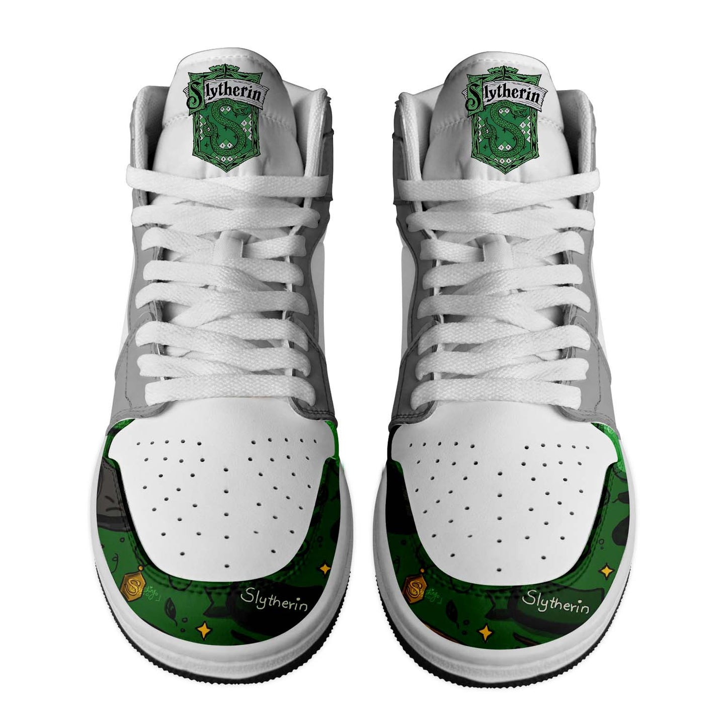 Ideafootwear Harry Potter Slytherin AJ1 High Sneakers Shoes For Men And Women 1