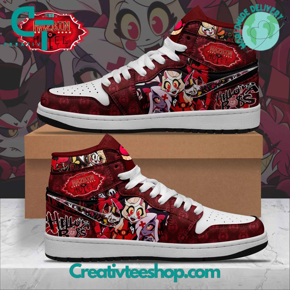 Ideafootwear Hazbin Hotel AJ1 High Sneakers Shoes For Men And Women 1