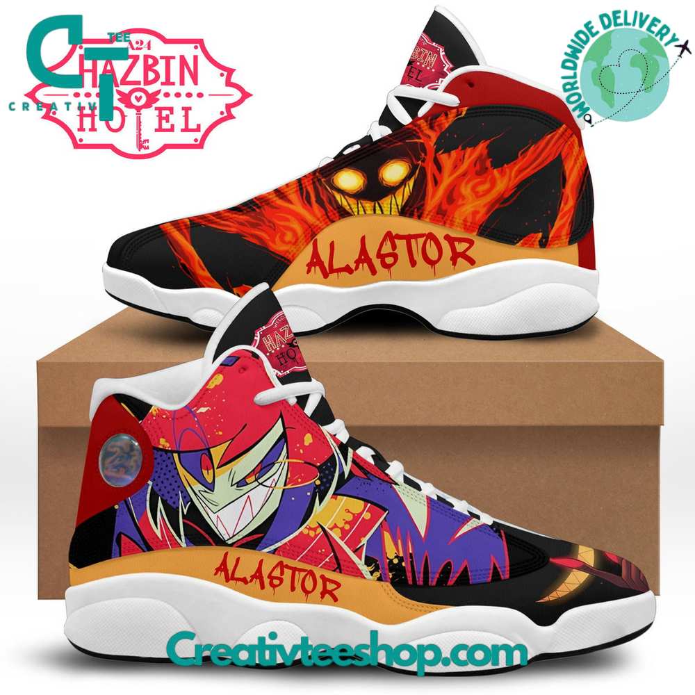 Ideafootwear Hazbin Hotel Alastor AJ13 Sneakers Shoes For Men And Women 1