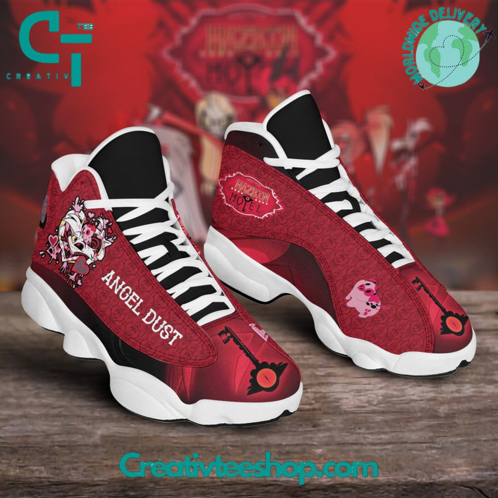 Ideafootwear Hazbin Hotel Angel Dust AJ13 Sneakers Shoes For Men And Women 1