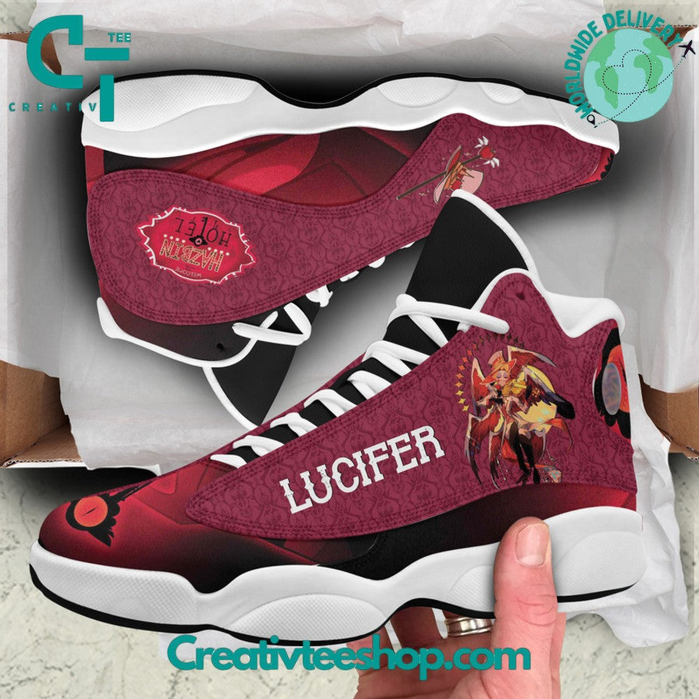 Ideafootwear Hazbin Hotel Lucifer AJ13 Sneakers Shoes For Men And Women 1