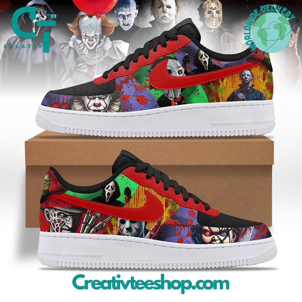 Ideafootwear Horror Movie Characters Air Low-Top Sneakers Shoes For Men And Women 1