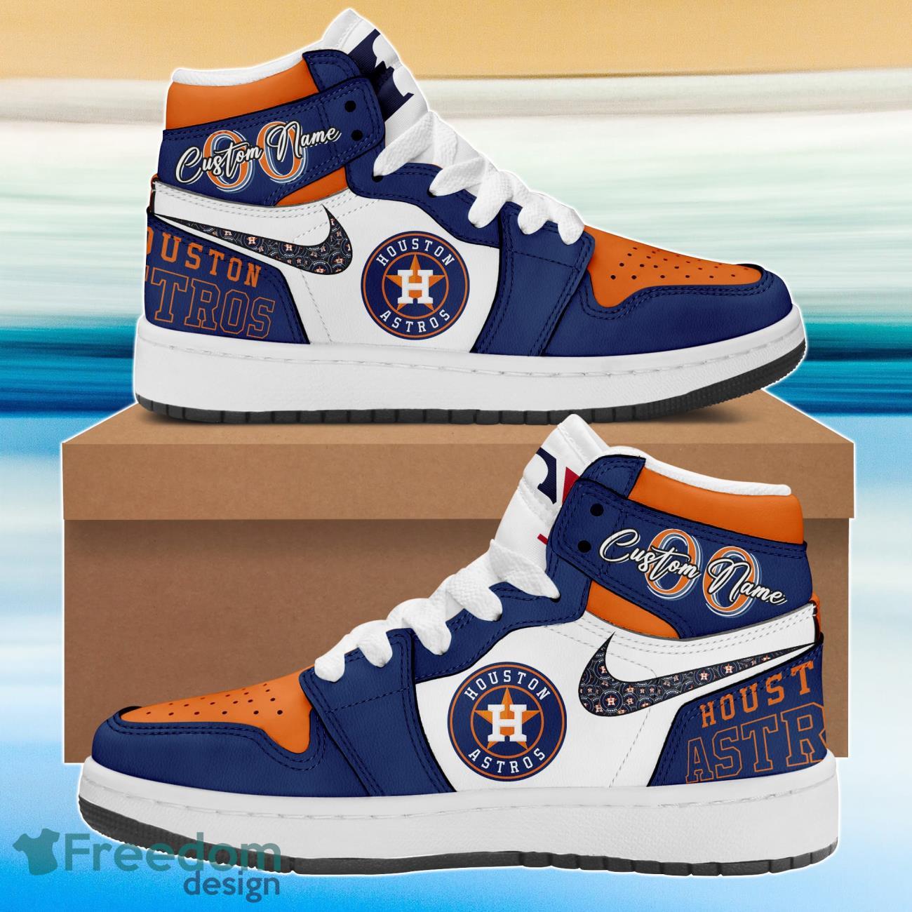 Ideafootwear Houston Astros AJ1 High Sneakers Shoes For Men And Women 2