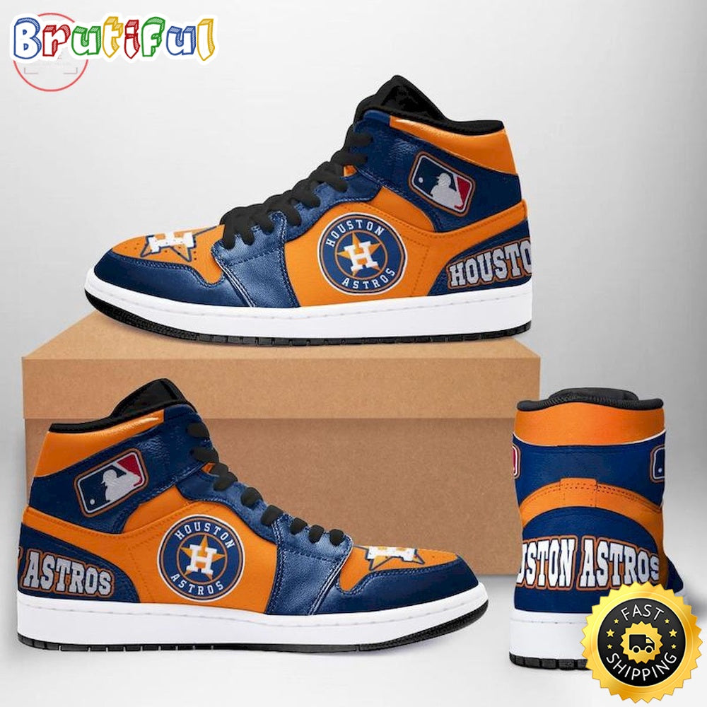 Ideafootwear Houston Astros MLB AJ1 High Sneakers Shoes For Men And Women 2