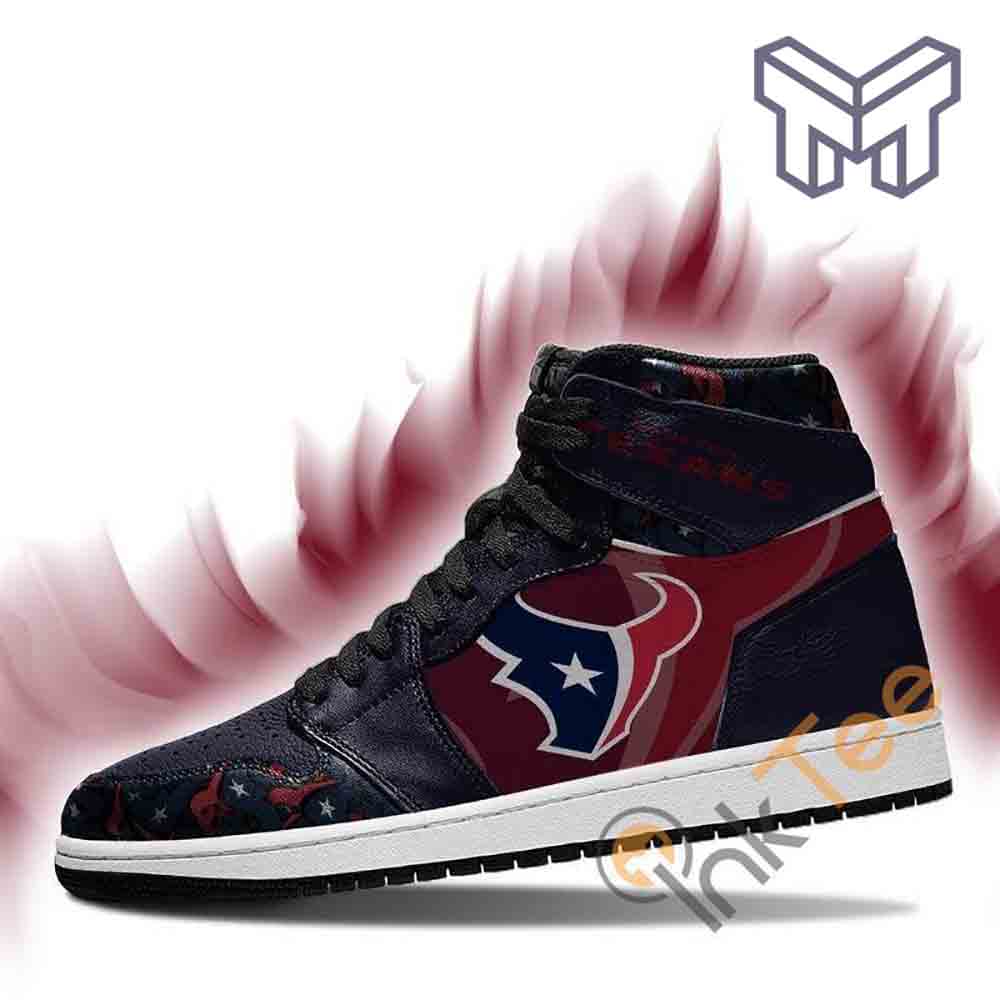 Ideafootwear Houston Texans AJ1 High Sneakers Shoes For Men And Women 11