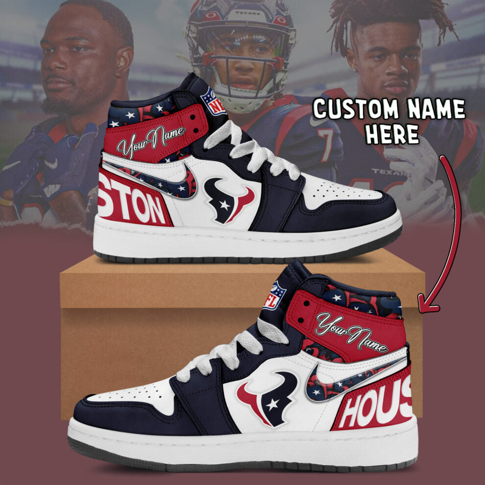 Ideafootwear Houston Texans AJ1 High Sneakers Shoes For Men And Women 8