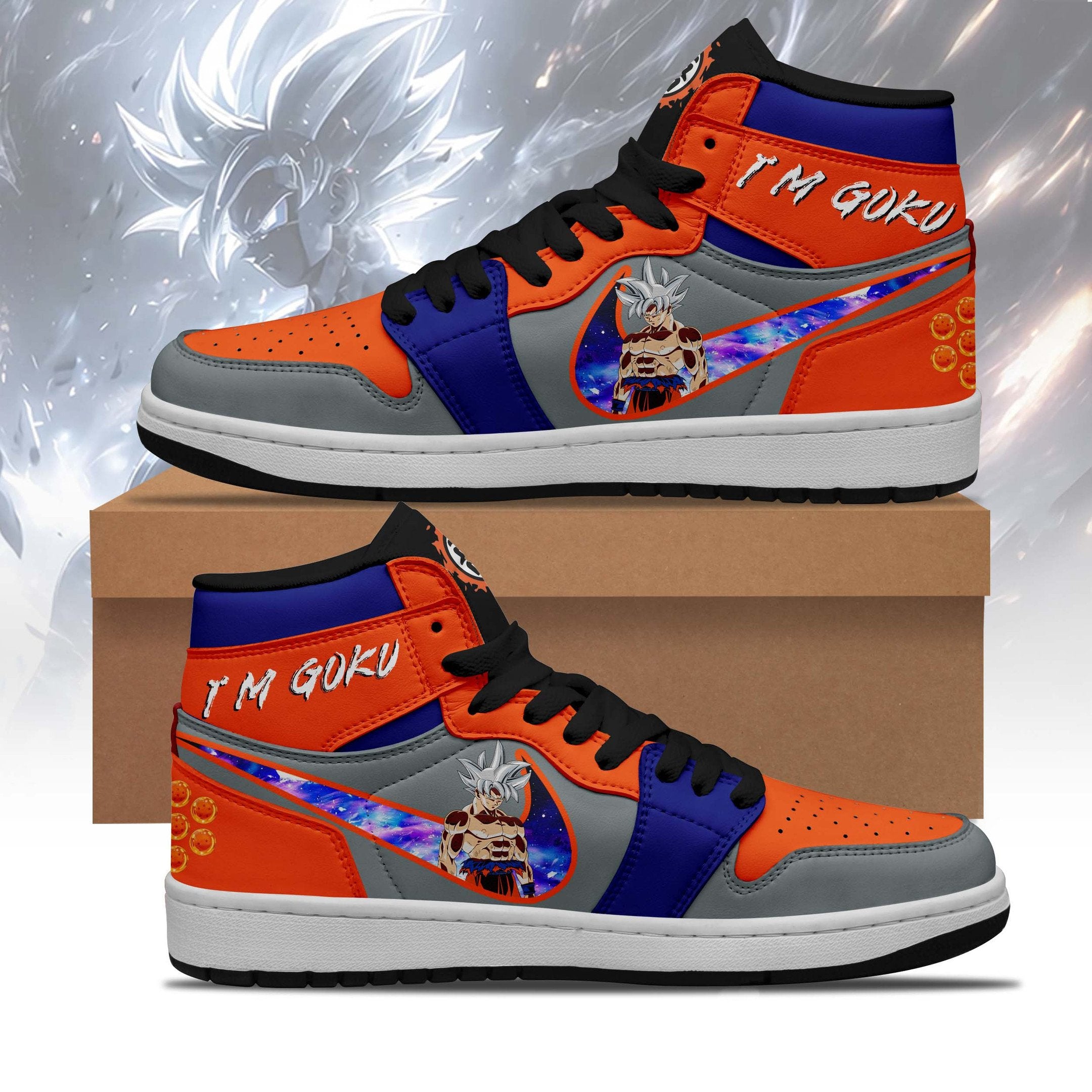 Ideafootwear I'm Goku Dragon Ball AJ1 High Sneakers Shoes For Men And Women 1
