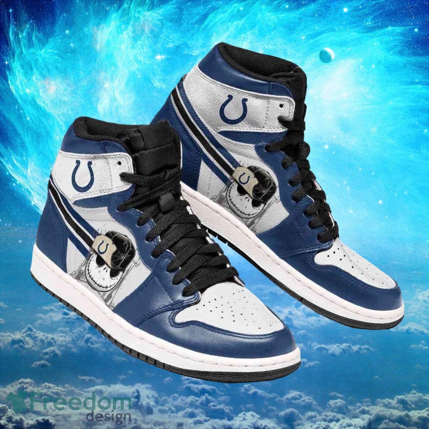 Ideafootwear Indianapolis Colts AJ1 High Sneakers Shoes For Men And Women 12