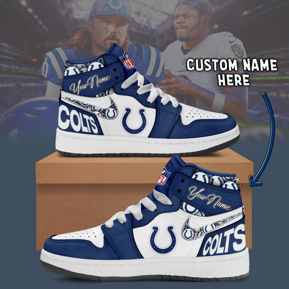 Ideafootwear Indianapolis Colts AJ1 High Sneakers Shoes For Men And Women 7