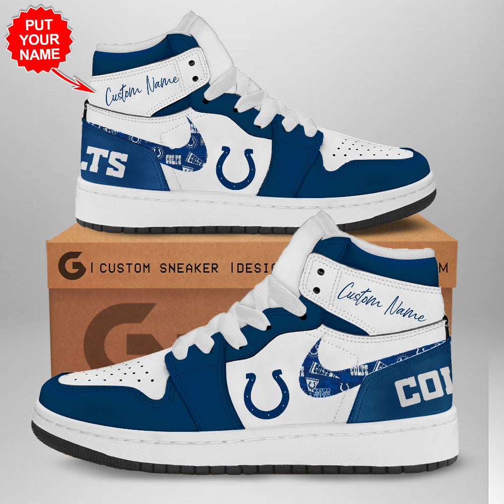 Ideafootwear Indianapolis Colts AJ1 High Sneakers Shoes For Men And Women 4