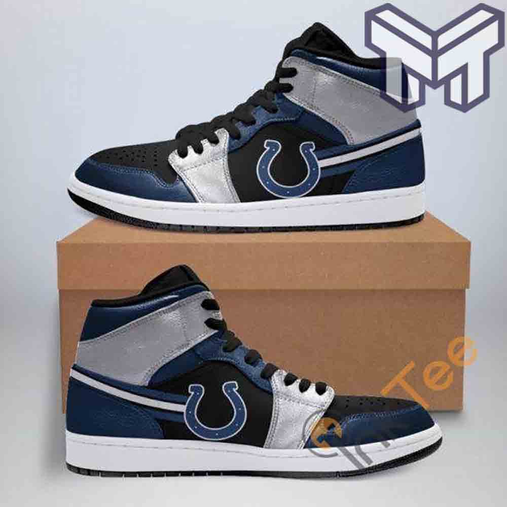 Ideafootwear Indianapolis Colts AJ1 High Sneakers Shoes For Men And Women 10