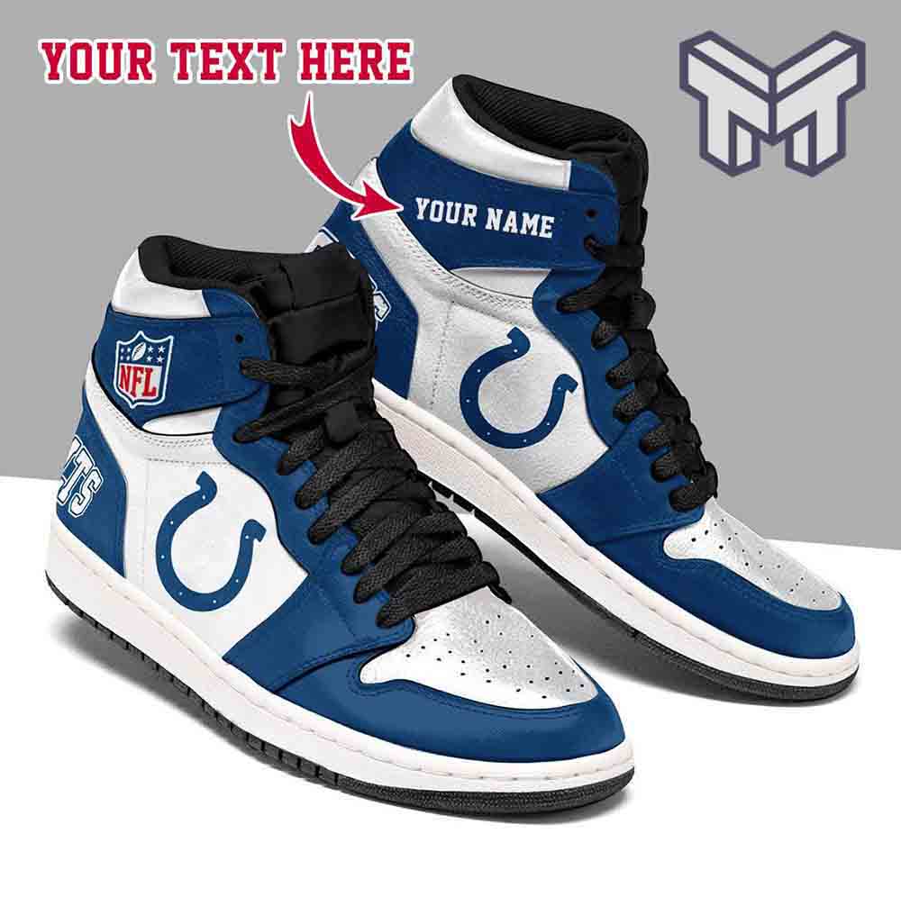 Ideafootwear Indianapolis Colts AJ1 High Sneakers Shoes For Men And Women 3
