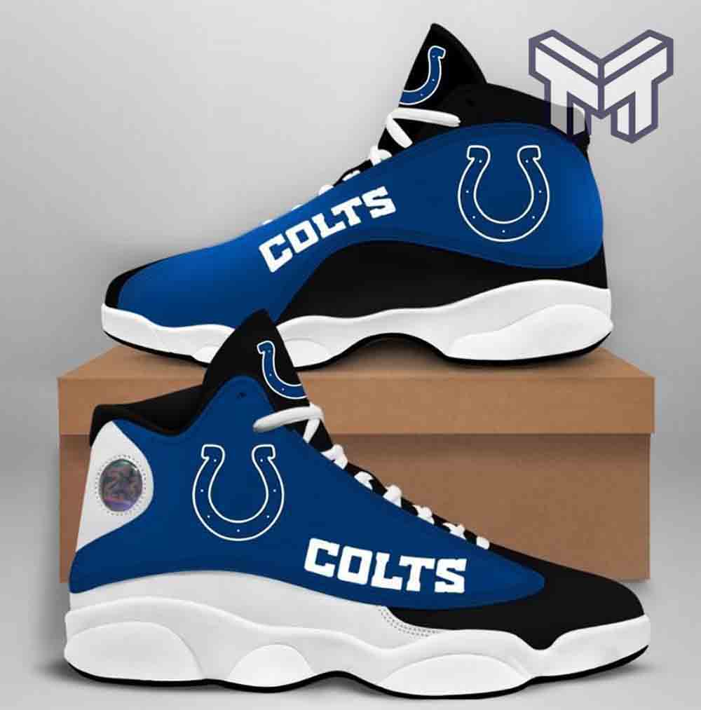Ideafootwear Indianapolis Colts AJ13 Sneakers Shoes For Men And Women 6
