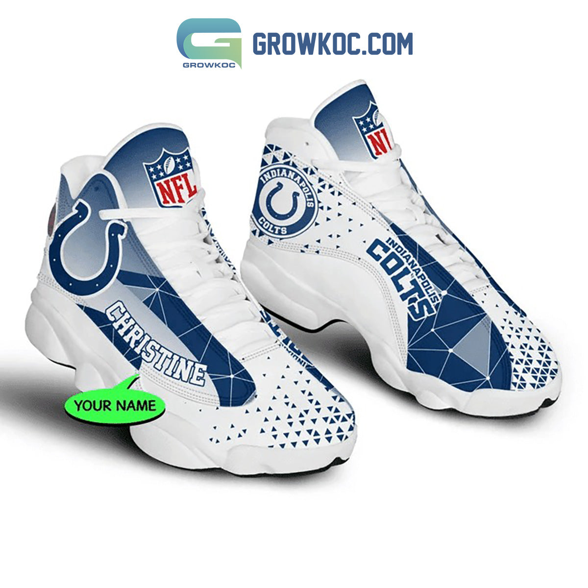 Ideafootwear Indianapolis Colts AJ13 Sneakers Shoes For Men And Women 5
