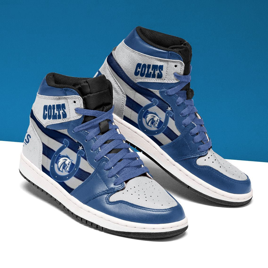 Ideafootwear Indianapolis Colts NFL AJ1 High Sneakers Shoes For Men And Women 1