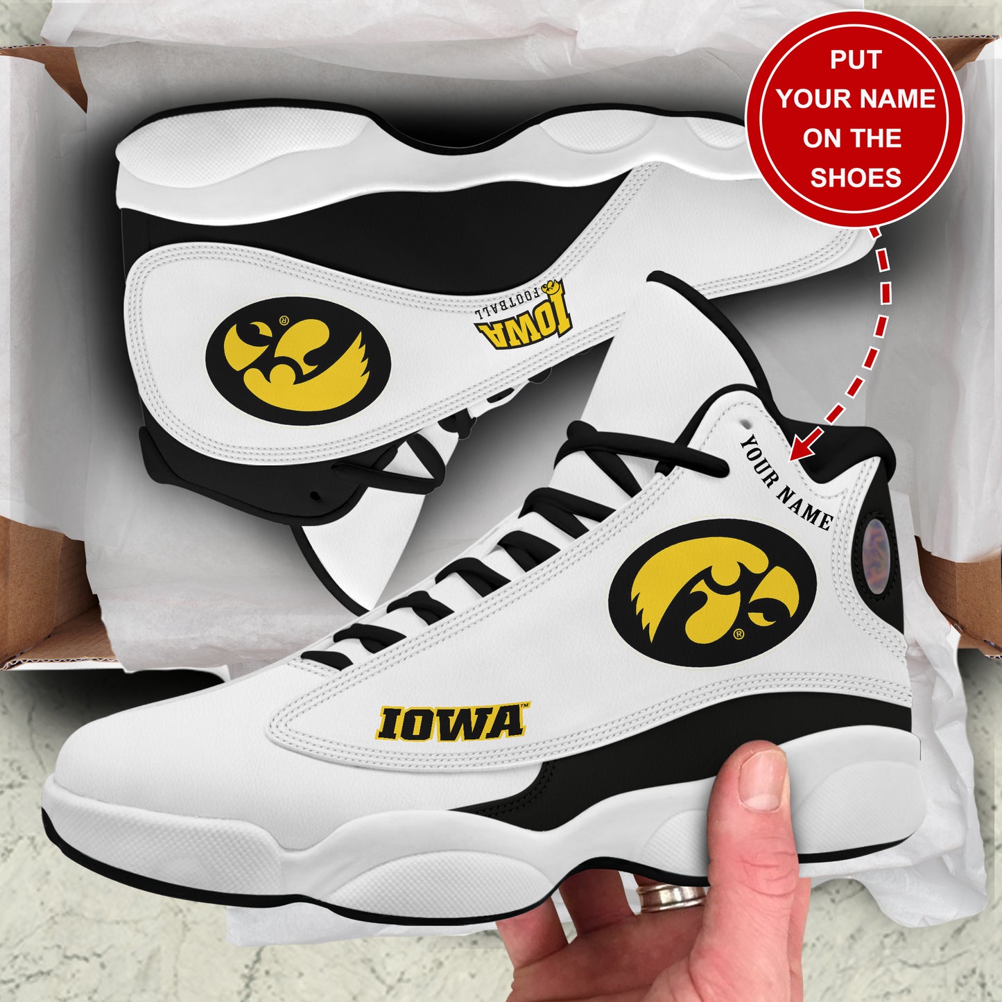 Ideafootwear Iowa Hawkeyes AJ13 Sneakers Shoes For Men And Women 2