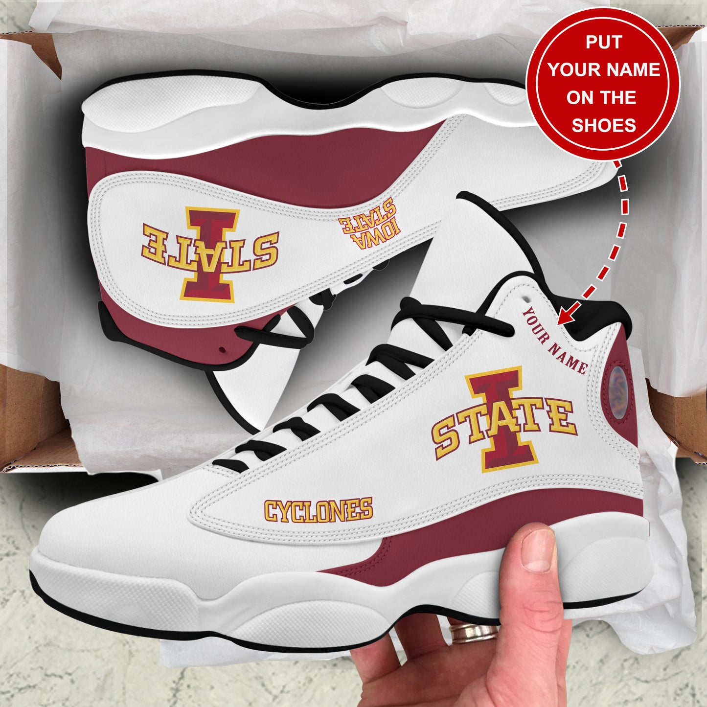 Ideafootwear Iowa State Cyclones AJ13 Sneakers Shoes For Men And Women 1