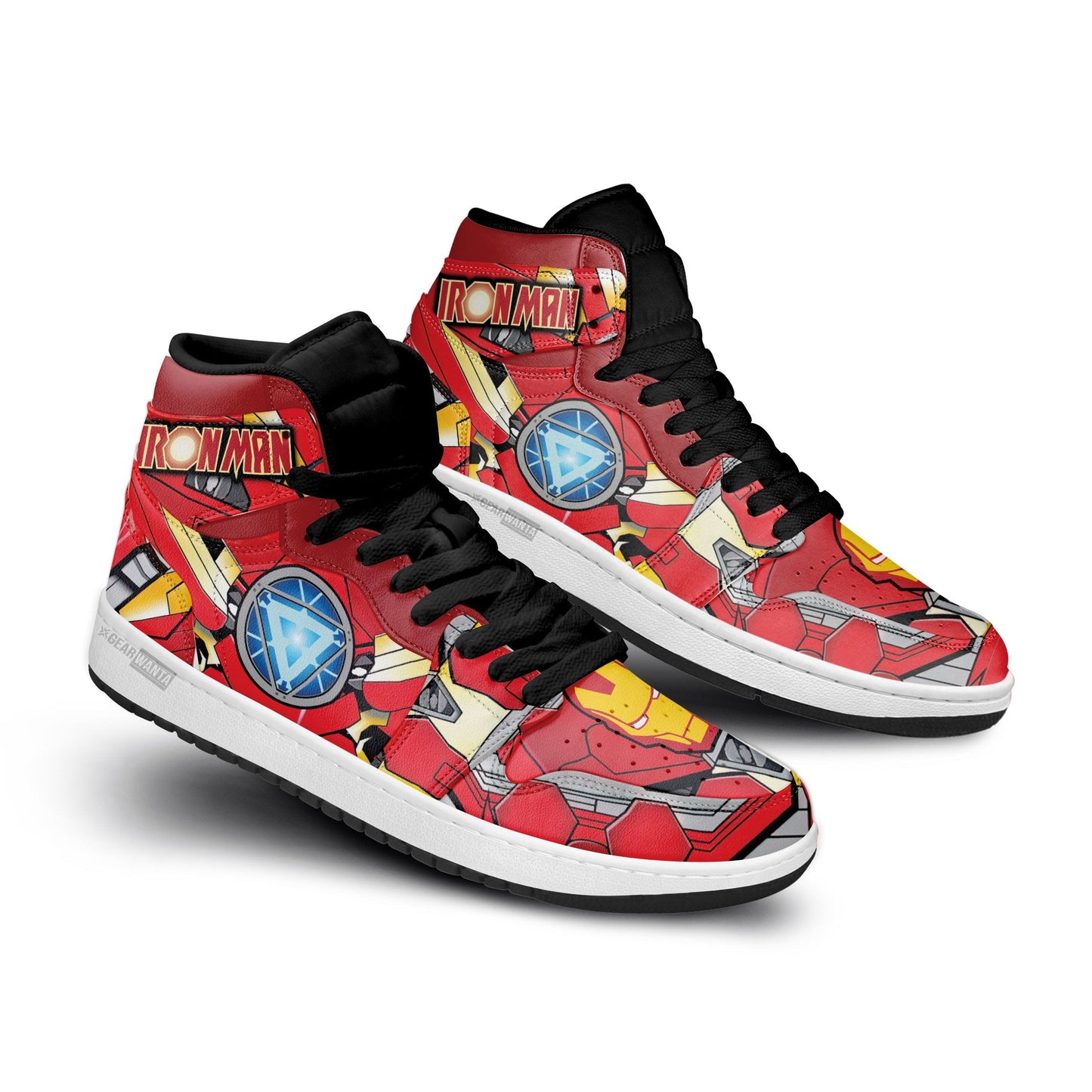 Ideafootwear Iron Man AJ1 High Sneakers Shoes For Men And Women 3