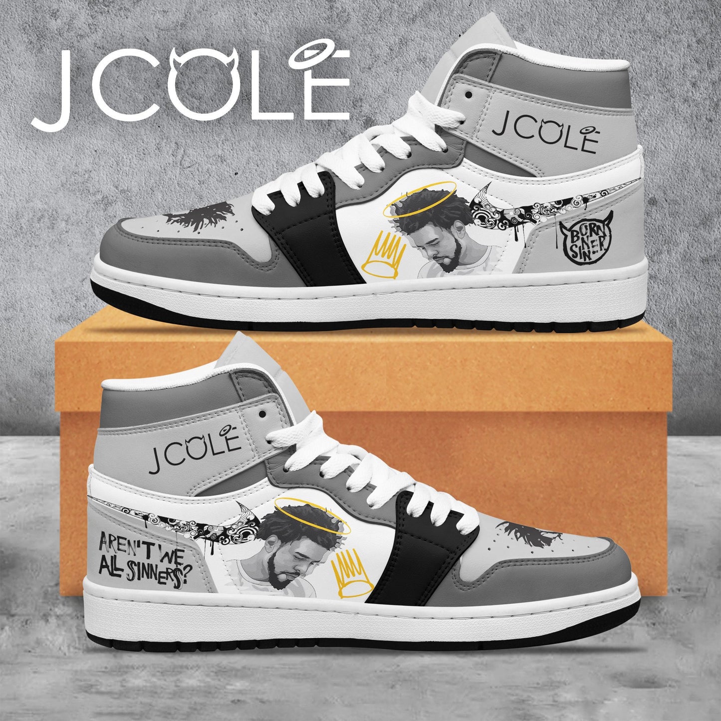 Ideafootwear J. Cole AJ1 High Sneakers Shoes For Men And Women 1